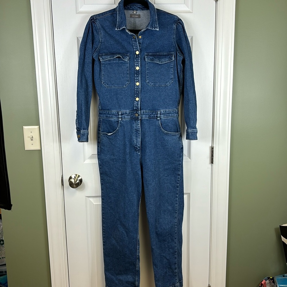 DL1961 Freja long sleeve denim utility jumpsuit in Tripoli sz med - Picture 3 of 13